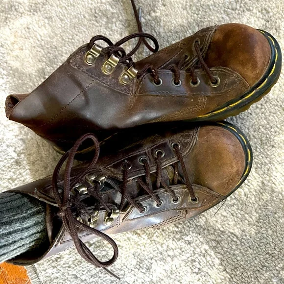 靴 Dr.Martens UK5 DR. MARTENS JARRICK II LACED ZIP FRONT LEATHER PLATFORMS MSRP$260